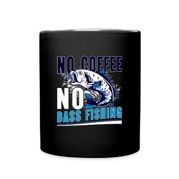 Bass Fisherman Pas De Café Pêche À La Mouche Amateur De Café - Mug uni - noir - Devant