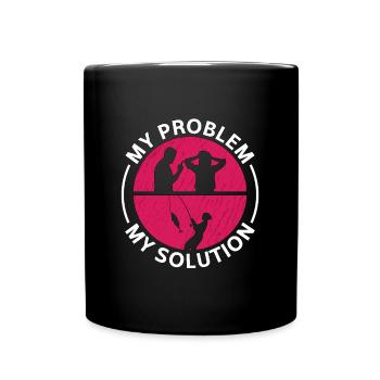 Pêcheur d’achigan Mon problème Mon pictogramme Maman Papa - Mug uni - noir - Devant