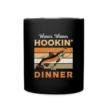 Gagnant de la pêche à la truite Gagnant Hookin' Fishing Lover - Mug uni - noir - Devant