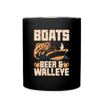 Walleye Fishing Boats Beer & Walleye Fishing Lover - Full Colour Mug - black - Front