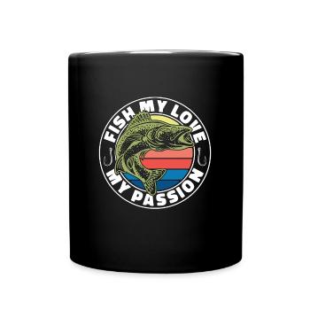 Walleye Fishing Fish My Love My Passion Fisherman - Full Colour Mug - black - Front