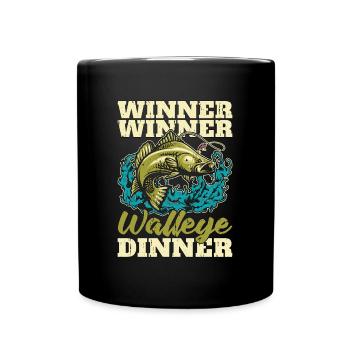 Walleye Fishing Winner Winner Walleye Boating - Full Colour Mug - black - Front