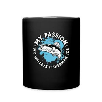 Walleye Fisherman My Passion My Walleye Fishing - Full Colour Mug - black - Front