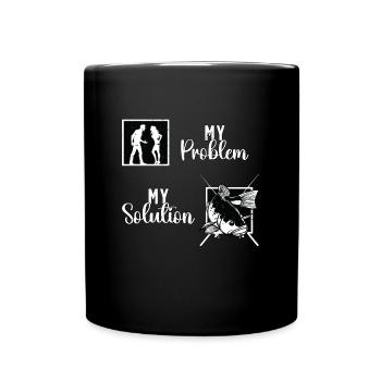 Pêcheur de doré Mon problème Mon pictogramme Maman Papa - Mug uni - noir - Devant