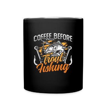 Pêcheur de truite Café Pêche à la mouche Amateur de café - Mug uni - noir - Devant
