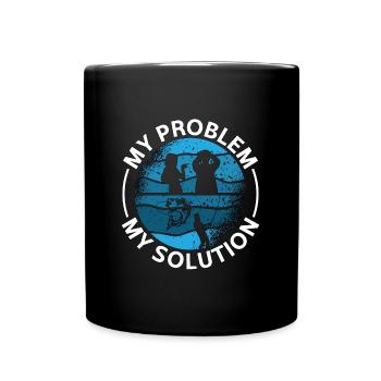 Pêcheur de truites Mon problème Mon pictogramme Papa Maman - Mug uni - noir - Devant