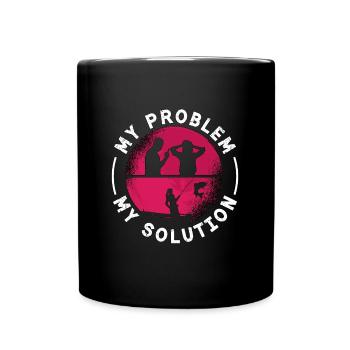 Pêcheur de truites Mon problème Mon pictogramme Maman Papa - Mug uni - noir - Devant