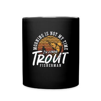 Pêcheur de truite Le matin n’est pas mon heure de pêche à la mouche - Mug uni - noir - Devant