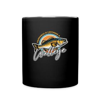 Le bonheur de la pêche au doré est d’attraper une canne à pêche - Mug uni - noir - Devant