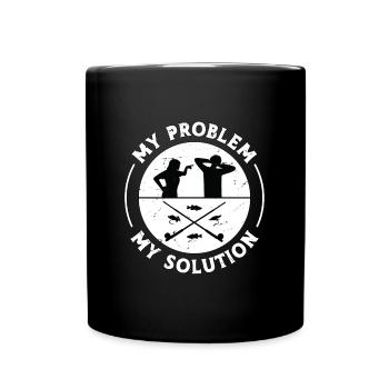 Pêcheur à la mouche Mon problème Mon pictogramme Papa Maman - Mug uni - noir - Devant
