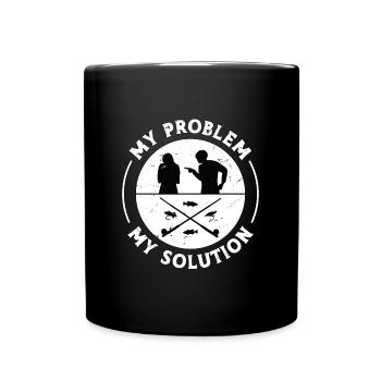 Pêcheur à la mouche Mon problème Mon pictogramme Maman Papa - Mug uni - noir - Devant