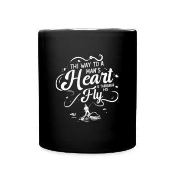 Fly Fishing The Way To A Man's Heart Fishing Lover - Full Colour Mug - black - Front
