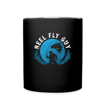 Fly Fishing Reel Fly Guy Fishing Rod Fly Fisherman - Tasse einfarbig - Schwarz - Vorne