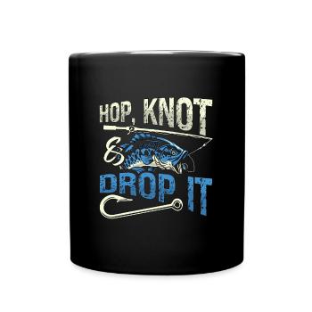 Fly Fishing Hop Knot & Drop Fishing Rod Fisherman - Tasse einfarbig - Schwarz - Vorne