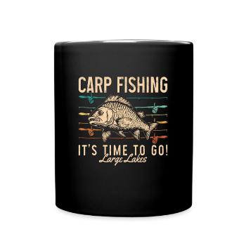 Carp Fishing It's Time To Sport Fishing Fisherman - Full Colour Mug - black - Front