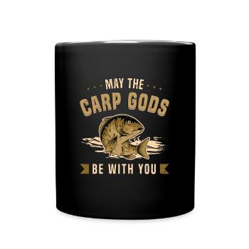 Carp Fishing May The Carp Gods Be With Fishing Rod - Full Colour Mug - black - Front