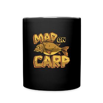 Carp Fishing Mad On Carp Fish Hunting Fisherman - Full Colour Mug - black - Front