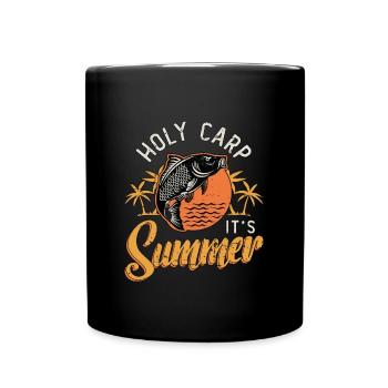 Carp Fishing Holy Carp It's Summer Fishing Lover - Full Colour Mug - black - Front