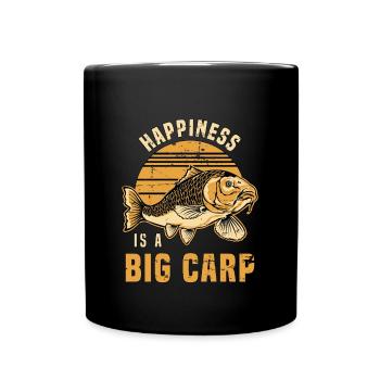 Carp Fishing Happiness Is A Big Carp Fishing Lover - Full Colour Mug - black - Front