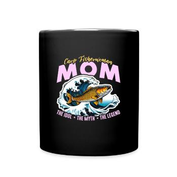 Maman pêcheur de carpe L’idole Le mythe Amateur de pêche - Mug uni - noir - Devant