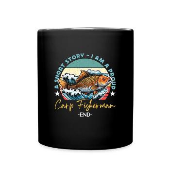 Pêcheur de carpe Une histoire courte Je suis un amateur de pêche - Mug uni - noir - Devant
