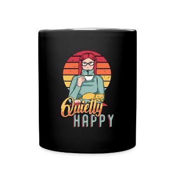 Introvert Quietly Happy Introverted Introversion - Full Colour Mug - black - Front