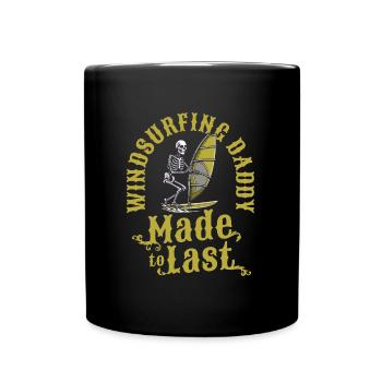 Windsurfen Windsurfer Skelett Fathers Day Dad - Tasse einfarbig - Schwarz - Vorne