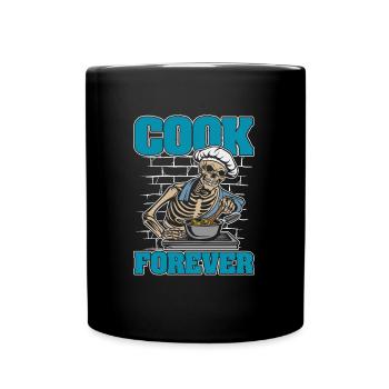 Chef Cuisinier Squelette - Mug uni - noir - Devant