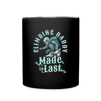 Klettern Kletterer Skelett Fathers Day Dad - Tasse einfarbig - Schwarz - Vorne