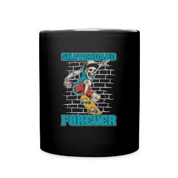 Skateboard Skater Skeleton - Full Colour Mug - black - Front