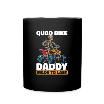 Quad Bike Skelett Fathers Day Dad - Tasse einfarbig - Schwarz - Vorne