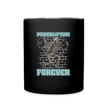 Powerlifting Powerlifter Skeleton - Full Colour Mug - black - Front