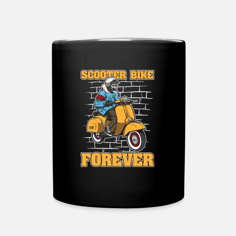Motorroller Skelett - Tasse einfarbig - Schwarz
