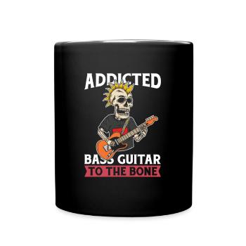 Bassist Bass Guitar Basser Skeleton - Full Colour Mug - black - Front