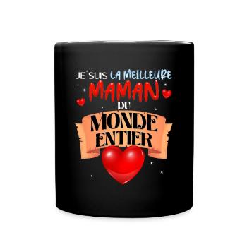 Beste Mutter Welt Herz Liebe Mutter - Tasse einfarbig - Schwarz - Vorne