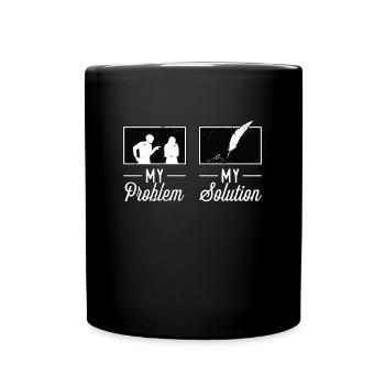 Writing Lover My Problem My Pictogram Mom Dad - Full Colour Mug - black - Front