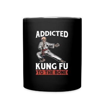Kung Fu Skelett - Tasse einfarbig - Schwarz - Vorne