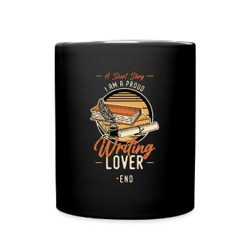 Amoureux de l’écriture d’une nouvelle Je suis un fier éditeur - Mug uni - noir - Devant