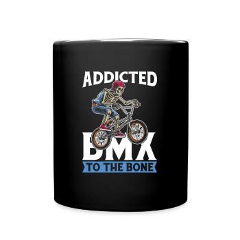 Bmx Bmx Biker Skelett - Tasse einfarbig - Schwarz - Vorne