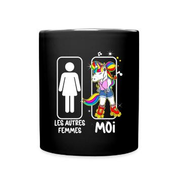 Einhorn Vintage 80er Jahre Musik Frau Junggesellenabschied - Tasse einfarbig - Schwarz - Vorne