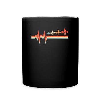 Powerlifting Powerlifter ECG Heartbeat - Mug uni - noir - Devant