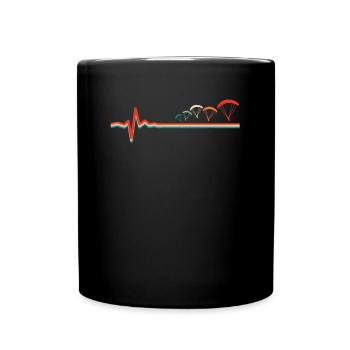 Paragleiter Paragleiten Ekg Heartbeat - Tasse einfarbig - Schwarz - Vorne