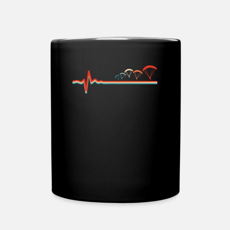 Paragleiter Paragleiten Ekg Heartbeat - Tasse einfarbig - Schwarz