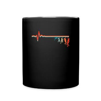 Klettern Kletterer Ekg Heartbeat - Tasse einfarbig - Schwarz - Vorne