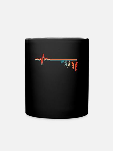Klettern Kletterer Ekg Heartbeat - Tasse einfarbig - Schwarz