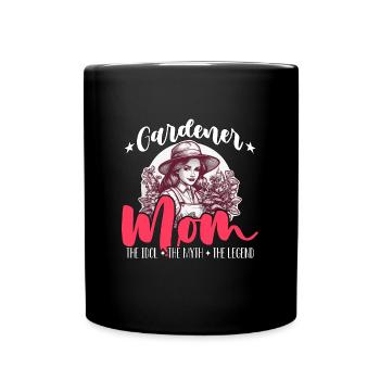 Maman jardinière L’idole Le mythe Le jardin biologique - Mug uni - noir - Devant