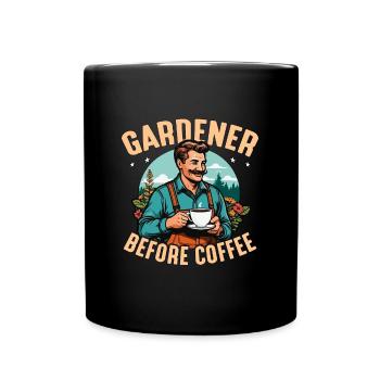 Le jardinier avant le café aime planter un amateur de café - Mug uni - noir - Devant