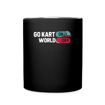 Go Kart Kartfahren Kartfahrer - Tasse einfarbig - Schwarz - Vorne