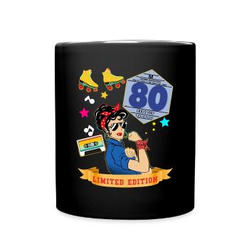 Woman 80s Cassette Music 1980s - Full Colour Mug - black - Front
