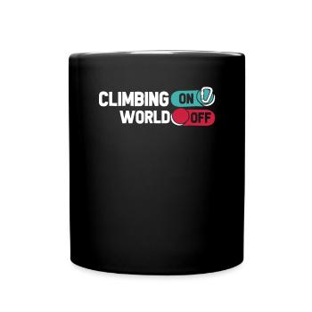Grimpeur grimpeur grimpant sur World Off - Mug uni - noir - Devant